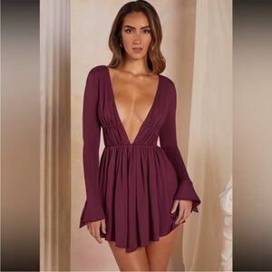 Oh Polly Plum Long Sleeve Dress